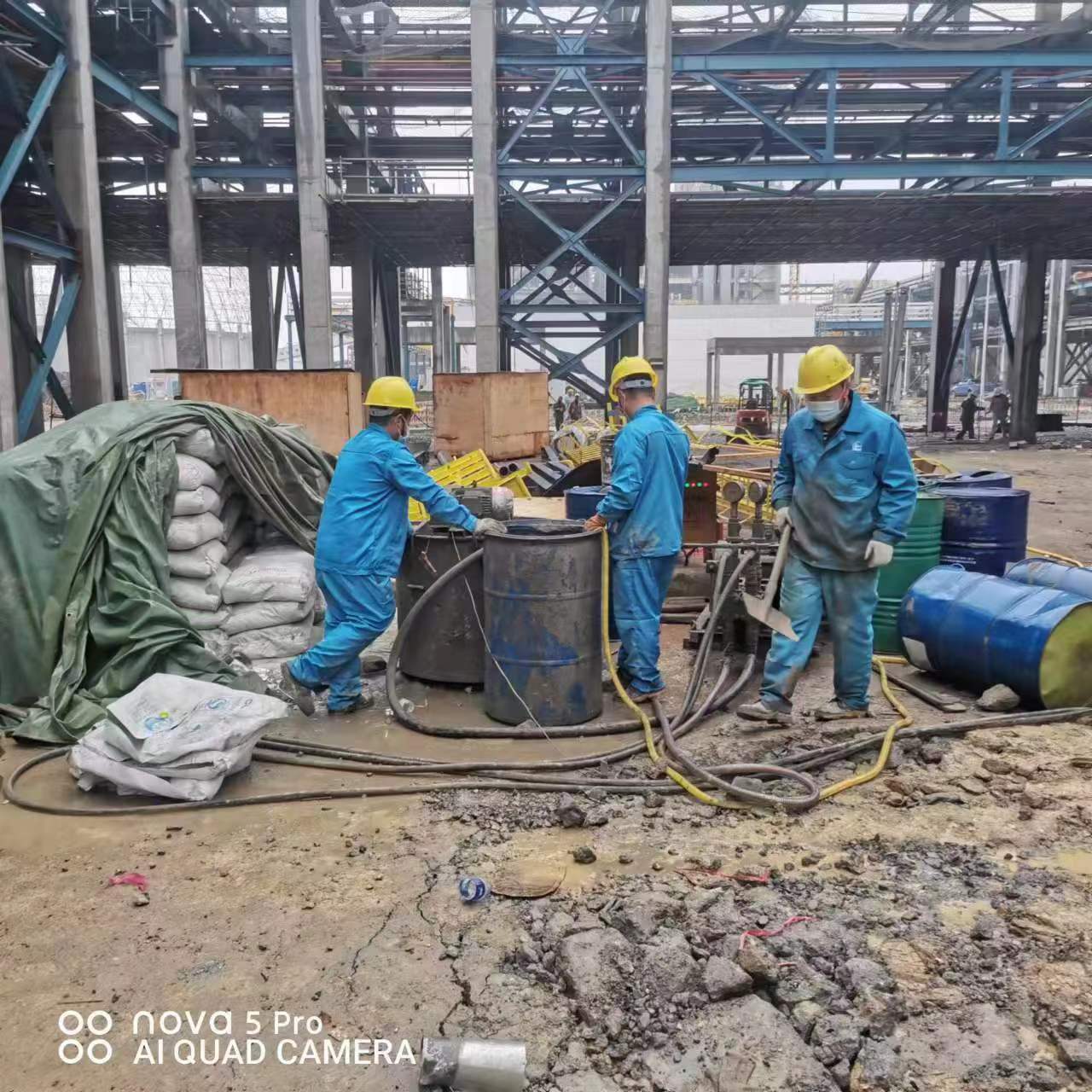 竹根滩镇设备基础下沉沉降注浆加固施工